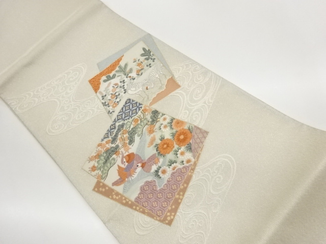 JAPANESE FUKURO OBI / WOVEN SHIKISHI PATTERN